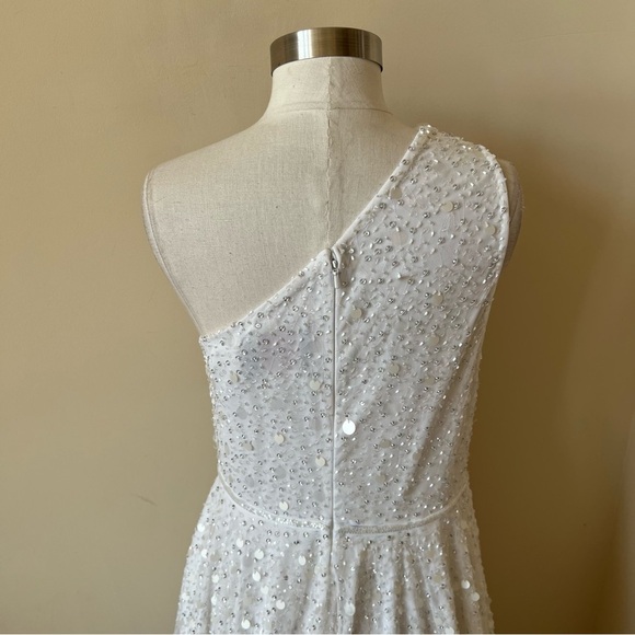 Mac Duggal Sequin One Shoulder High Low Dress Gown - Picture 7 of 16